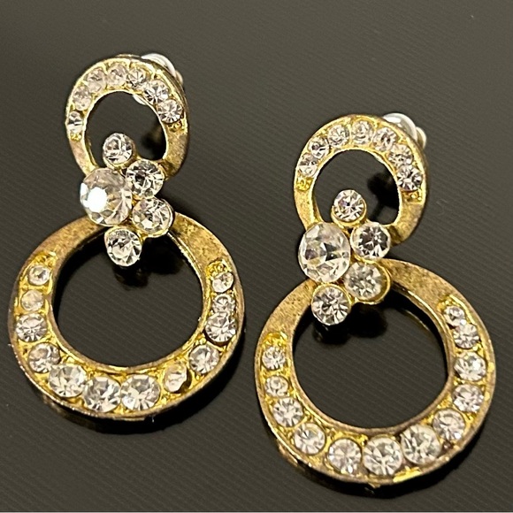 Diamond & Gold Earrings - Picture 1 of 4